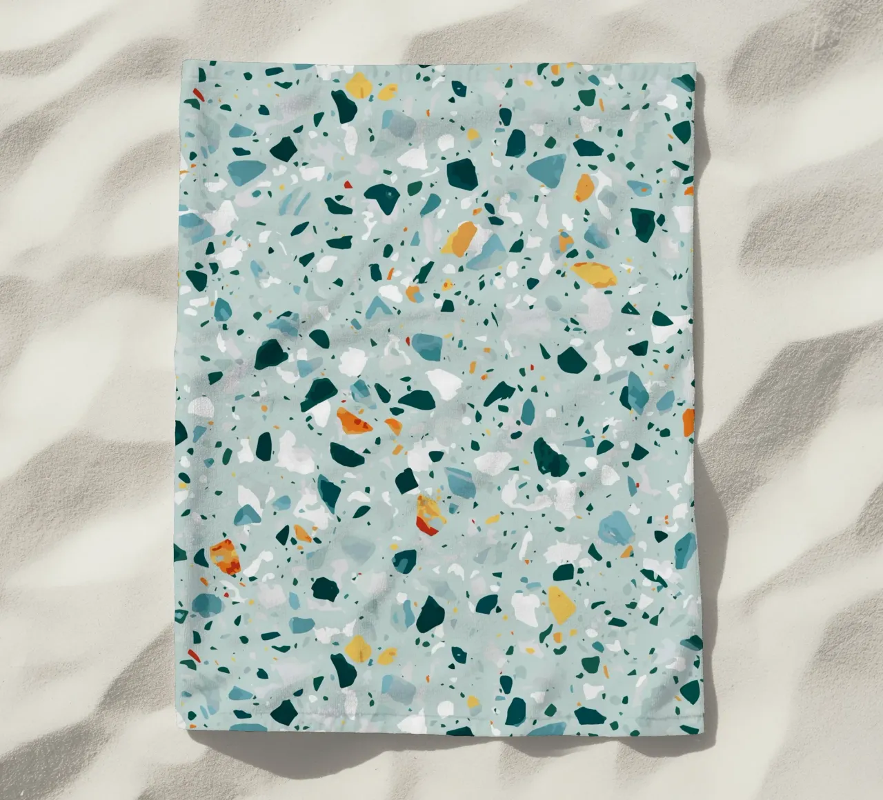 Mint Terrazzo | Abstract Pastel Speckles Confetti Pattern telo mare da 83oranges