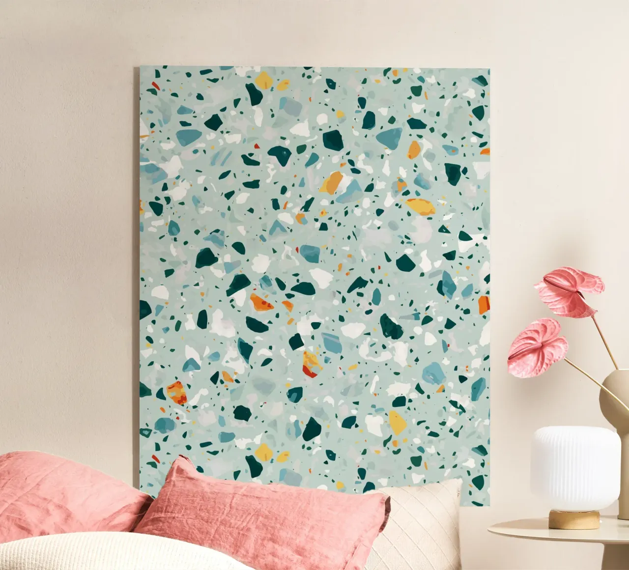 Mint Terrazzo | Abstract Pastel Speckles Confetti Pattern plexiglass da 83oranges