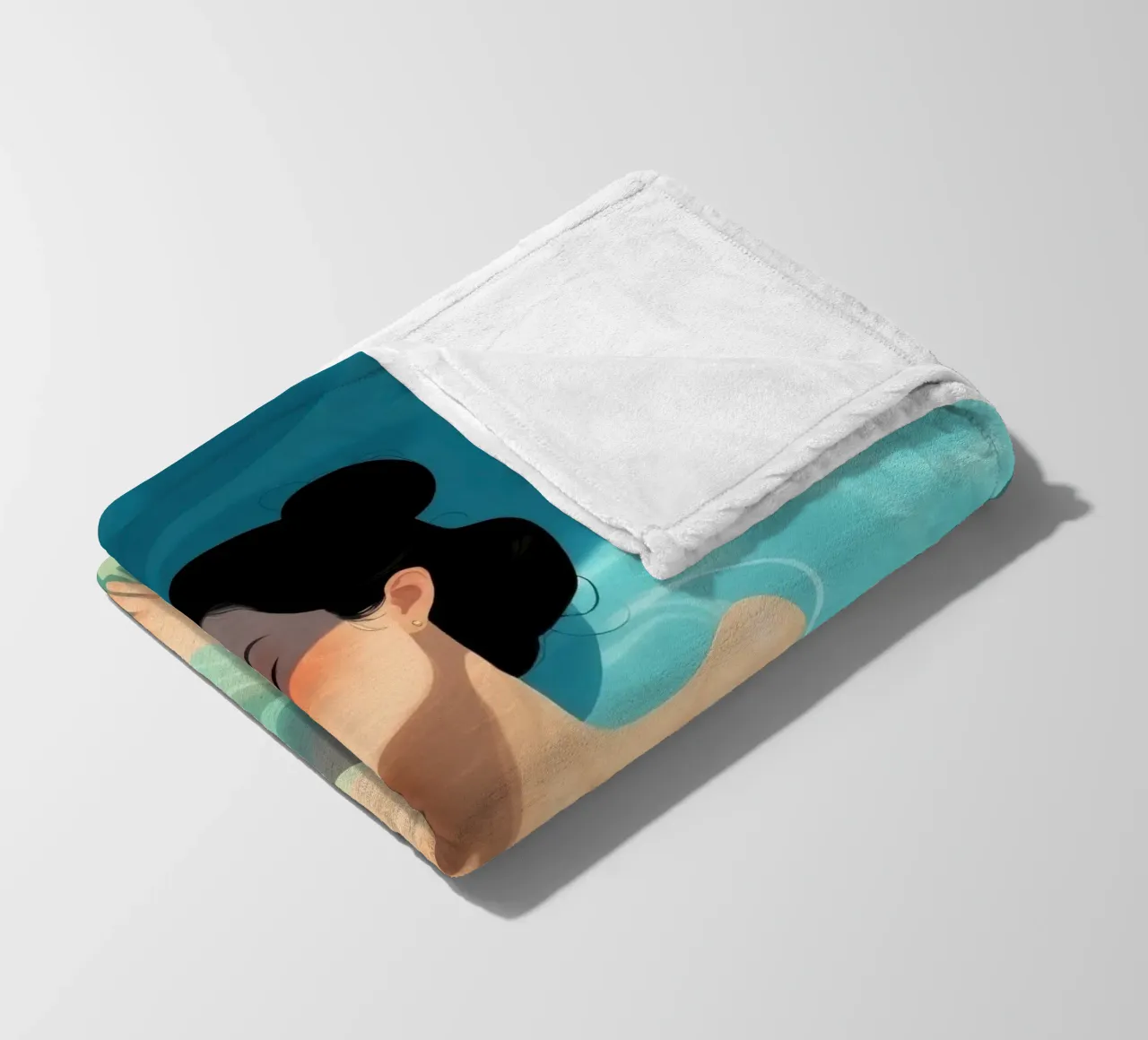 Relaxing moment in a refreshing pool on a sunny day fleece blanket by DesignDoodle