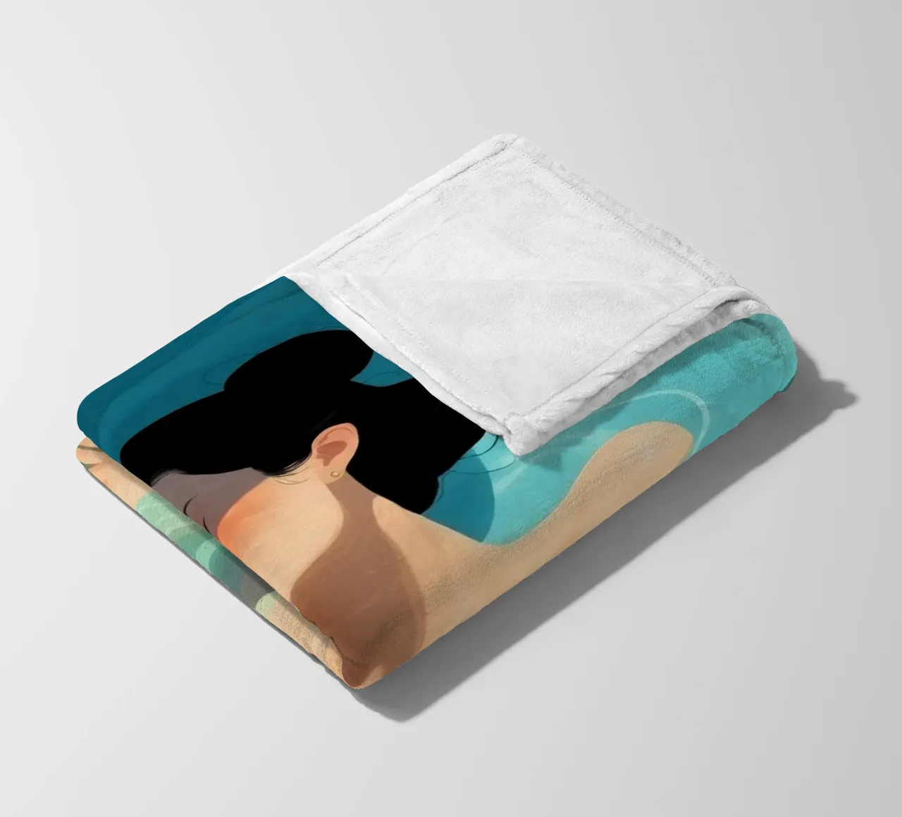 Relaxing moment in a refreshing pool on a sunny day fleece blanket by DesignDoodle