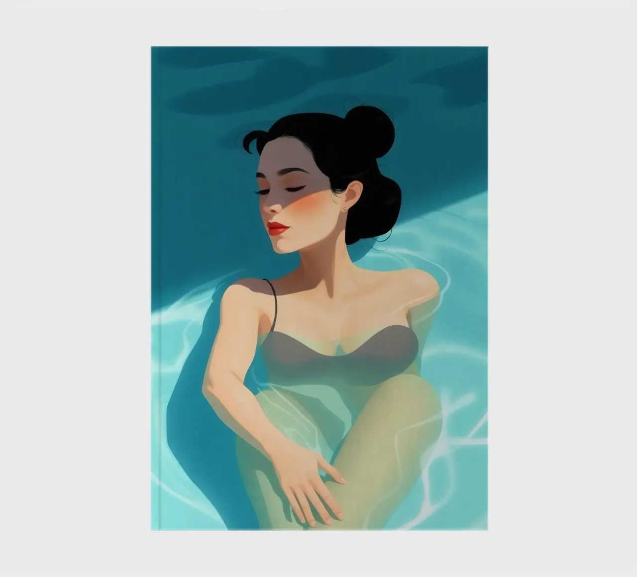 Relaxing moment in a refreshing pool on a sunny day notebook by DesignDoodle