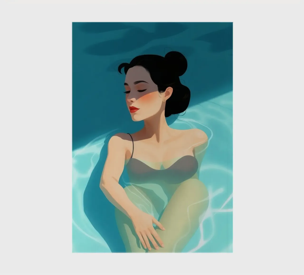 Relaxing moment in a refreshing pool on a sunny day notebook by DesignDoodle