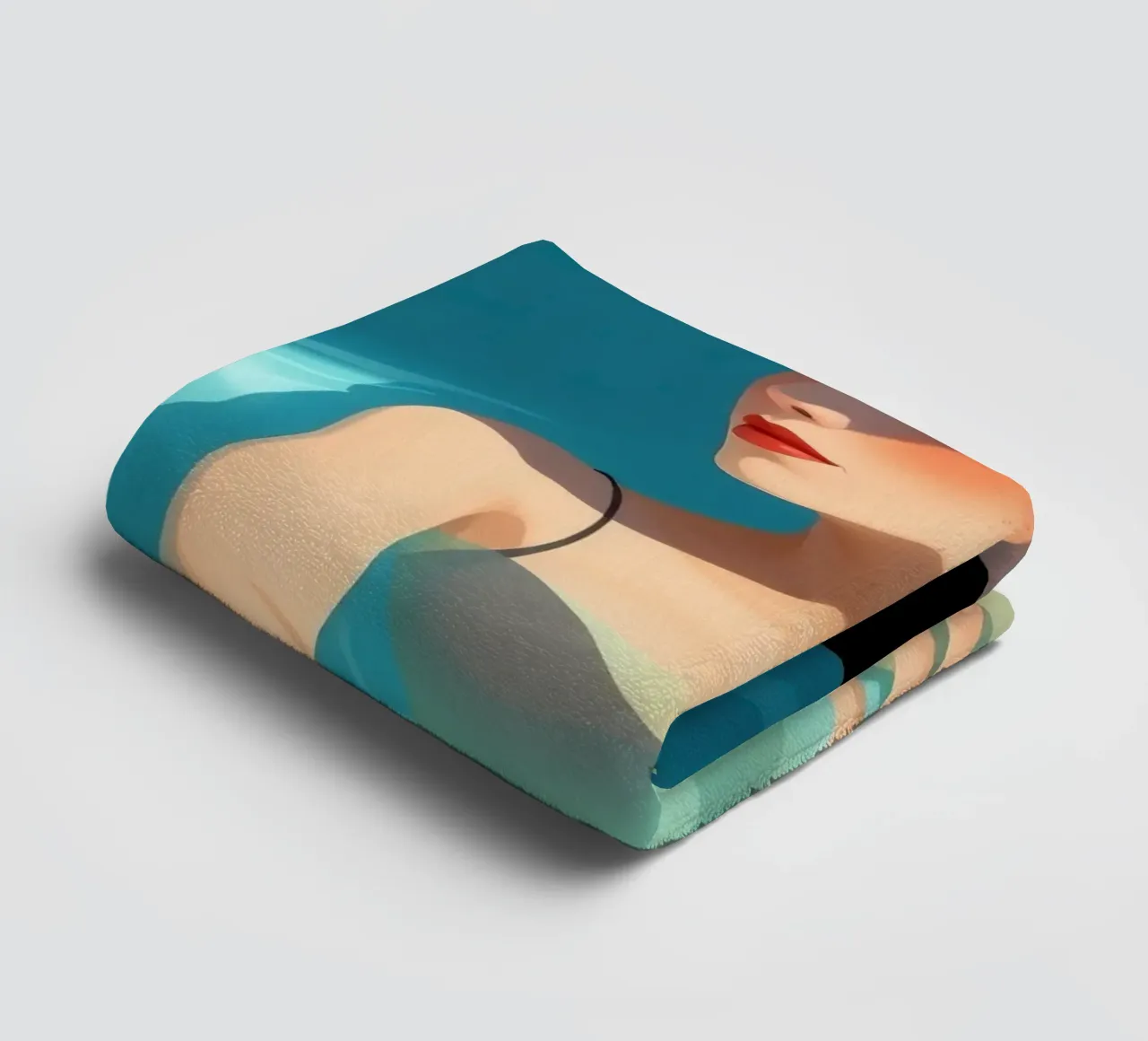 Relaxing moment in a refreshing pool on a sunny day towel by DesignDoodle