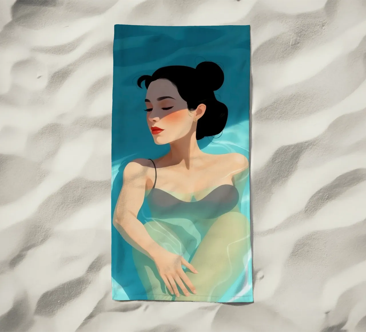 Momento di relax in una piscina rinfrescante in una giornata di sole telo mare da DesignDoodle