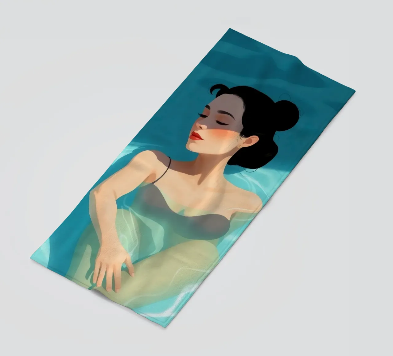 Momento di relax in una piscina rinfrescante in una giornata di sole telo mare da DesignDoodle