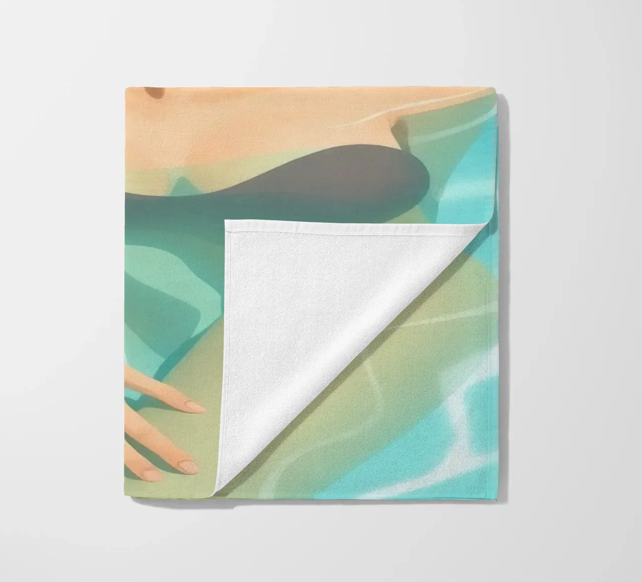 Momento di relax in una piscina rinfrescante in una giornata di sole telo mare da DesignDoodle
