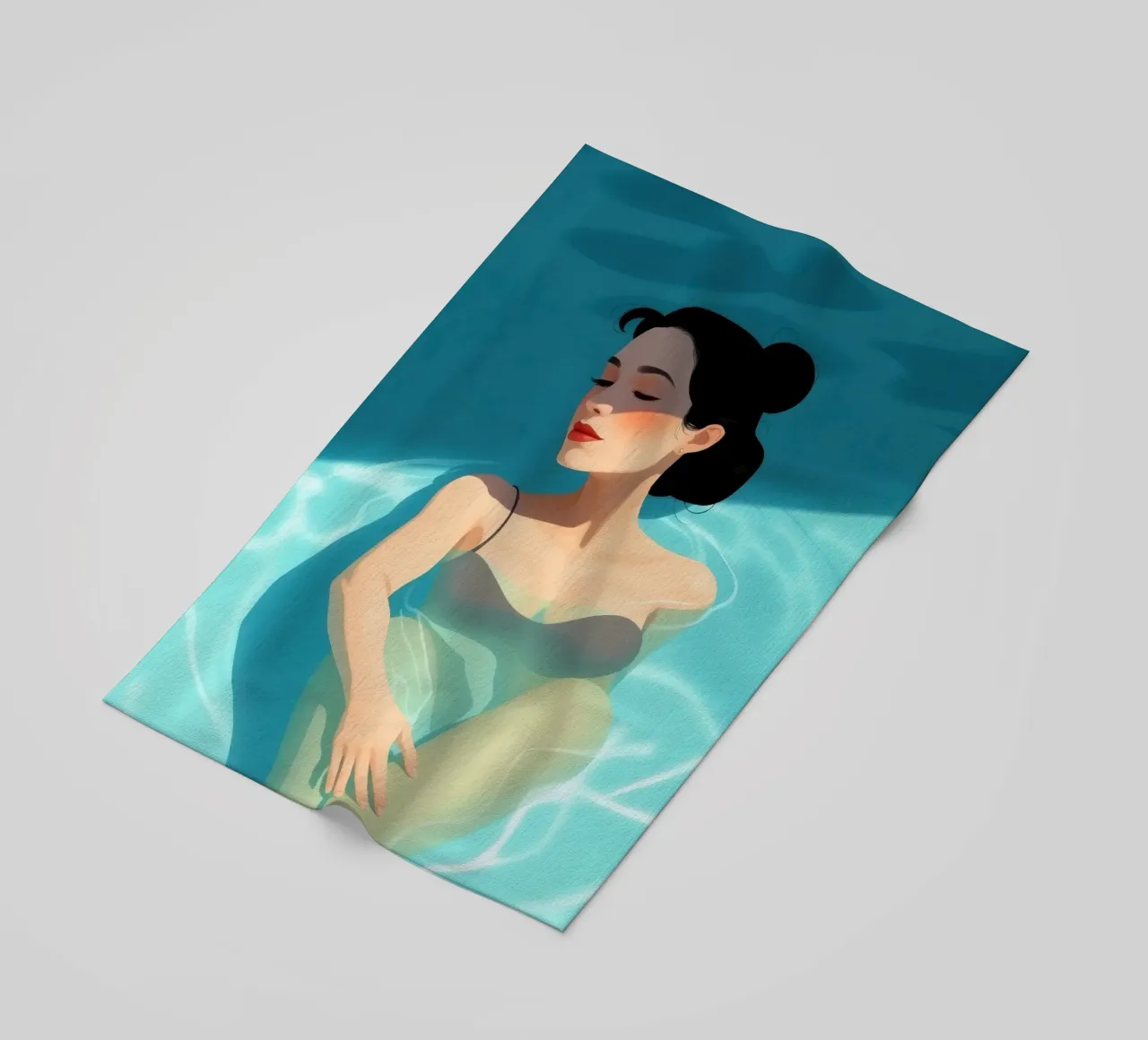 Momento di relax in una piscina rinfrescante in una giornata di sole telo mare da DesignDoodle