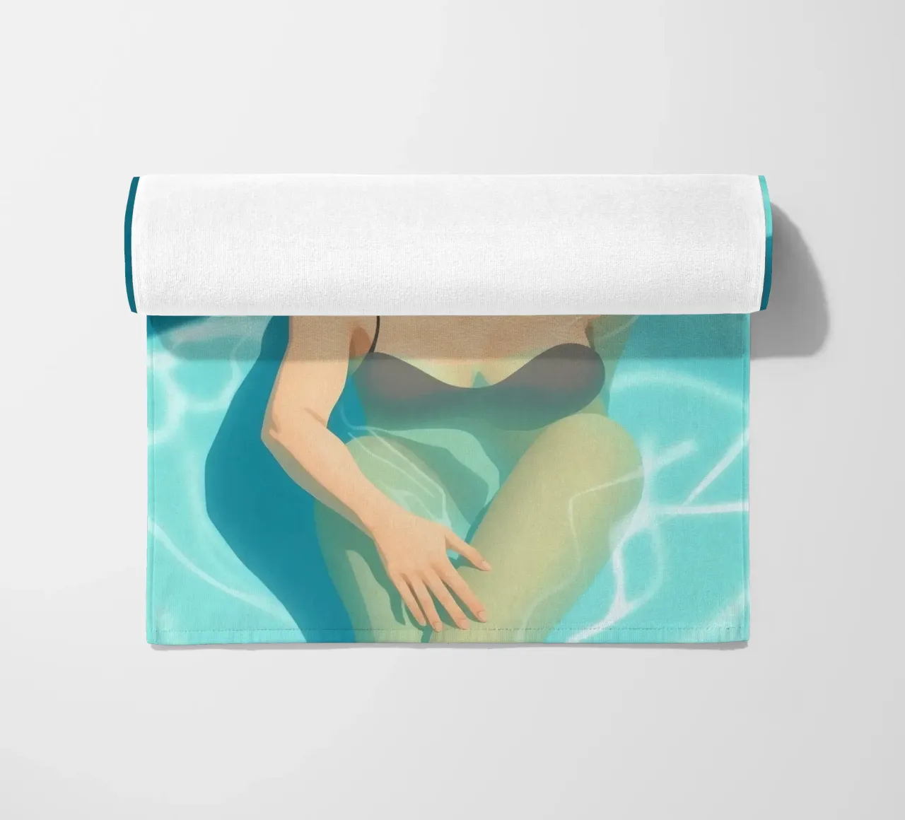 Momento di relax in una piscina rinfrescante in una giornata di sole telo mare da DesignDoodle