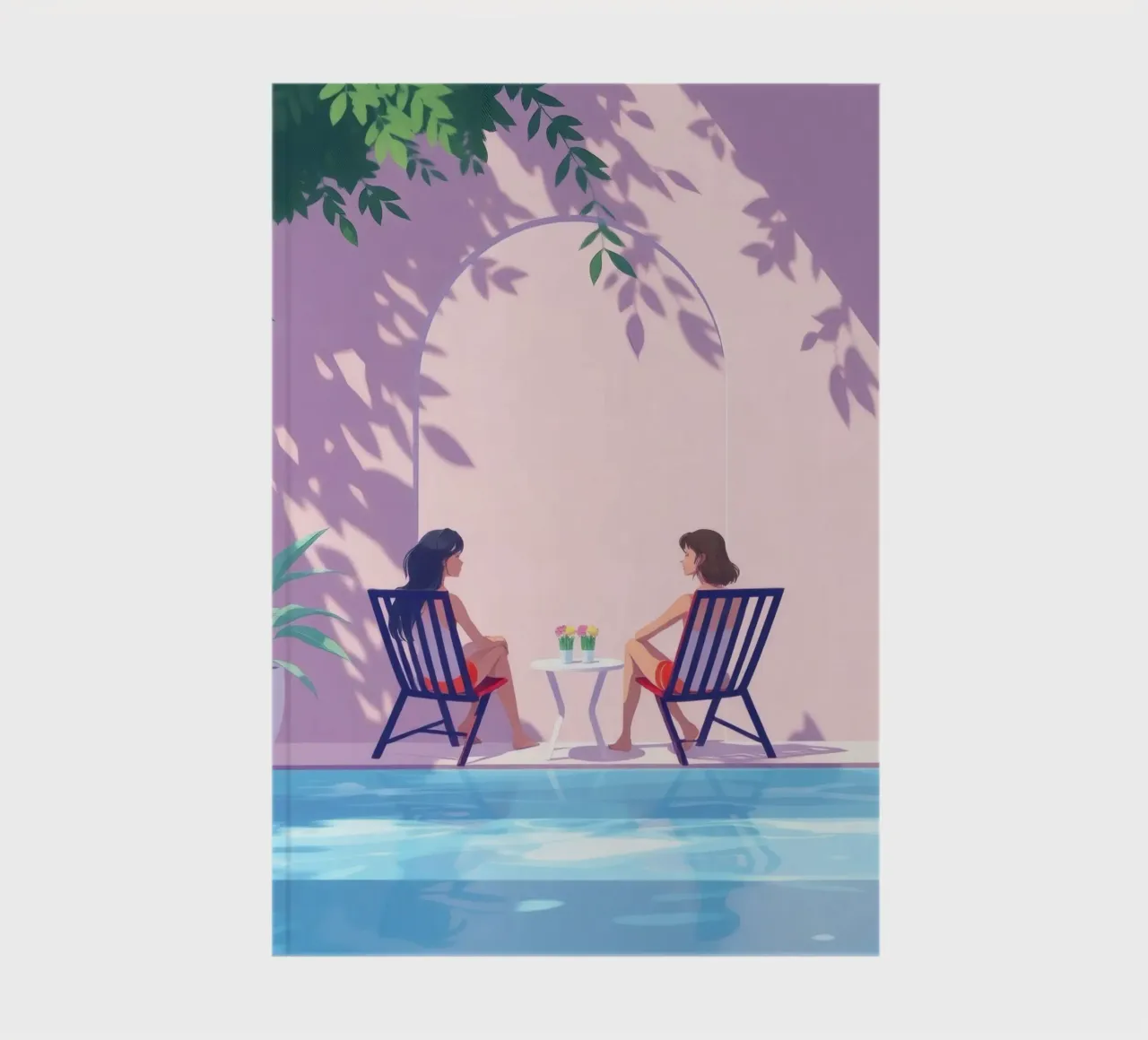 Relaxing by the Poolside Tranquil During a Sunny day notebook by DesignDoodle