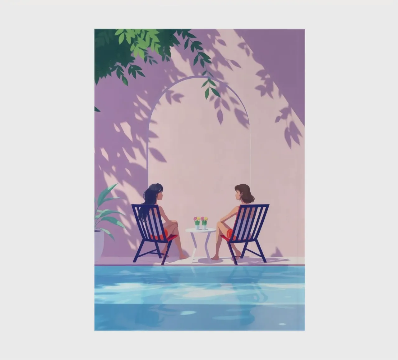 Relaxing by the Poolside Tranquil During a Sunny day notebook by DesignDoodle