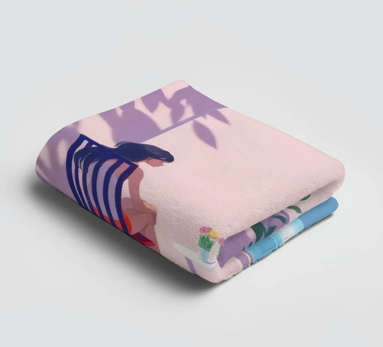 Relaxing by the Poolside Tranquil During a Sunny day towel by DesignDoodle