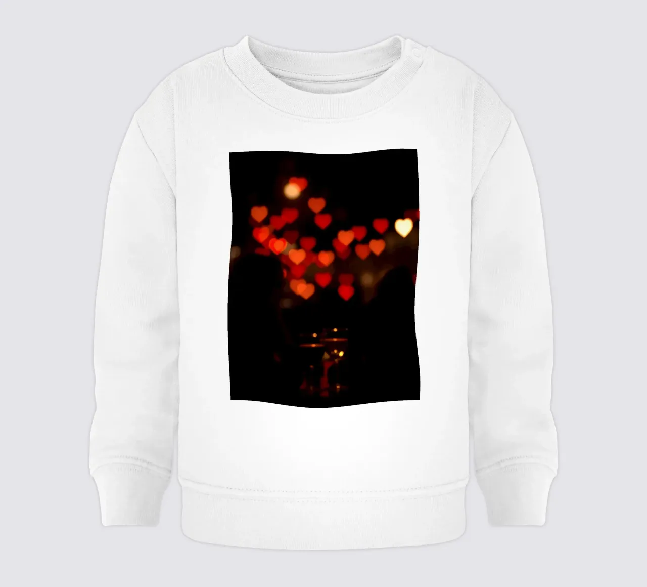 Romantic evening with heart-shaped lights in the background baby sweatshirt by DesignDoodle