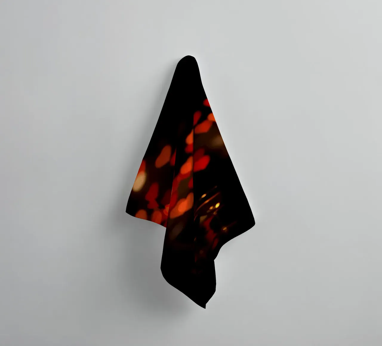Romantic evening with heart-shaped lights in the background towel by DesignDoodle