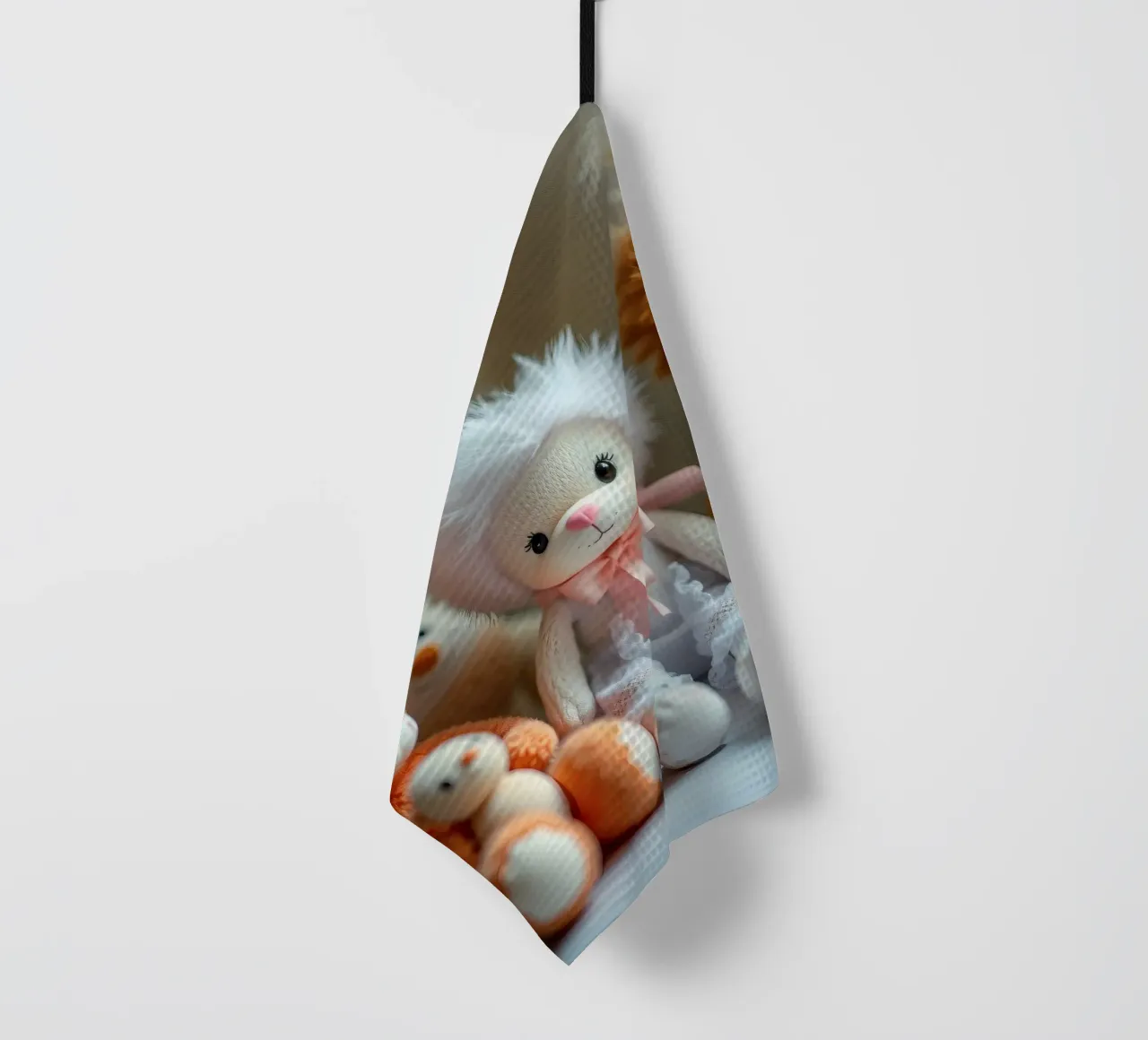 Peluche morbidi e colorati raccolti in un'accogliente stanza interna canovaccio da cucina da DesignDoodle