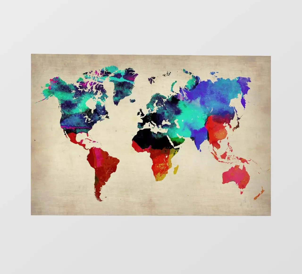 World Watercolor Map pellicola backlit da Naxart
