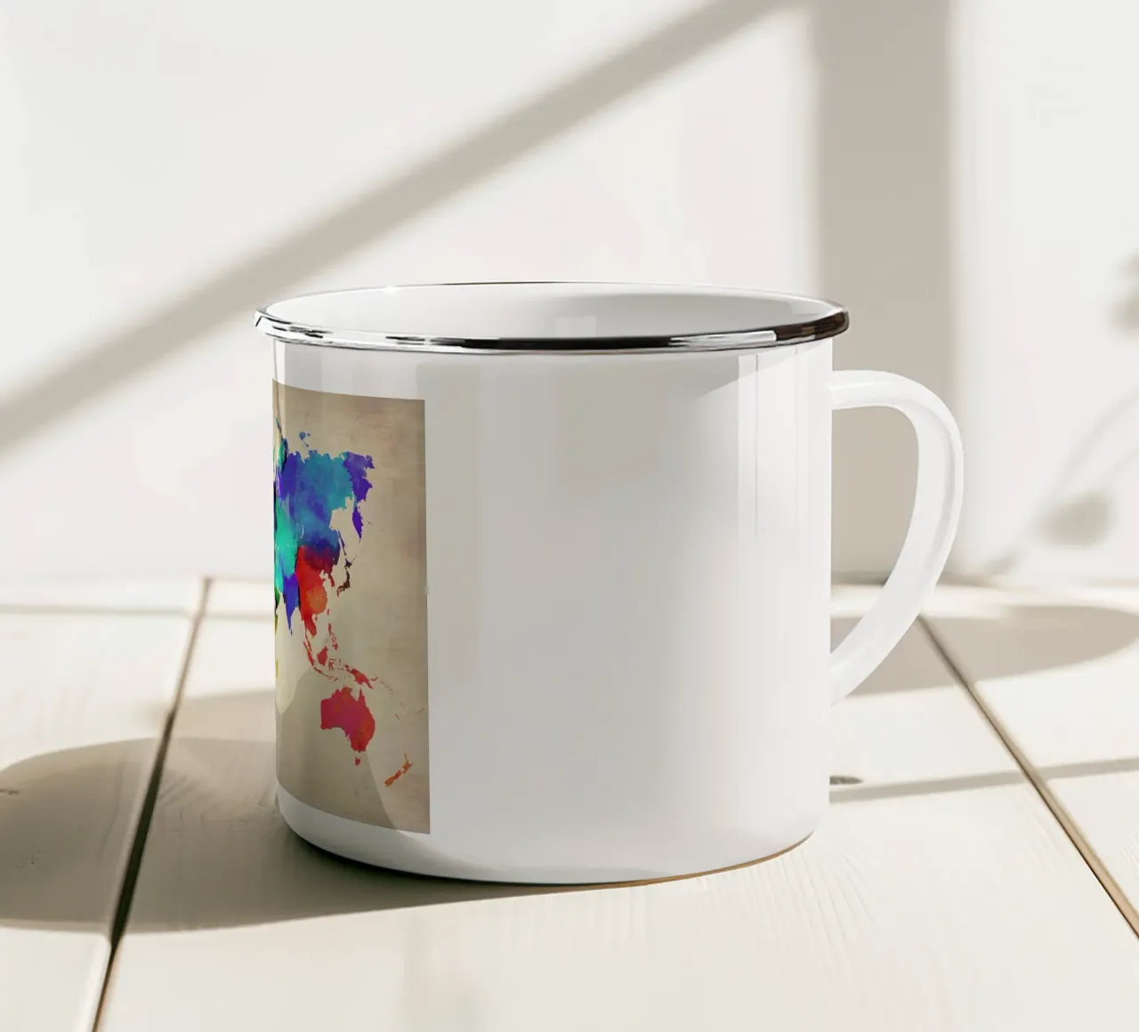 World Watercolor Map tazza in smalto da Naxart