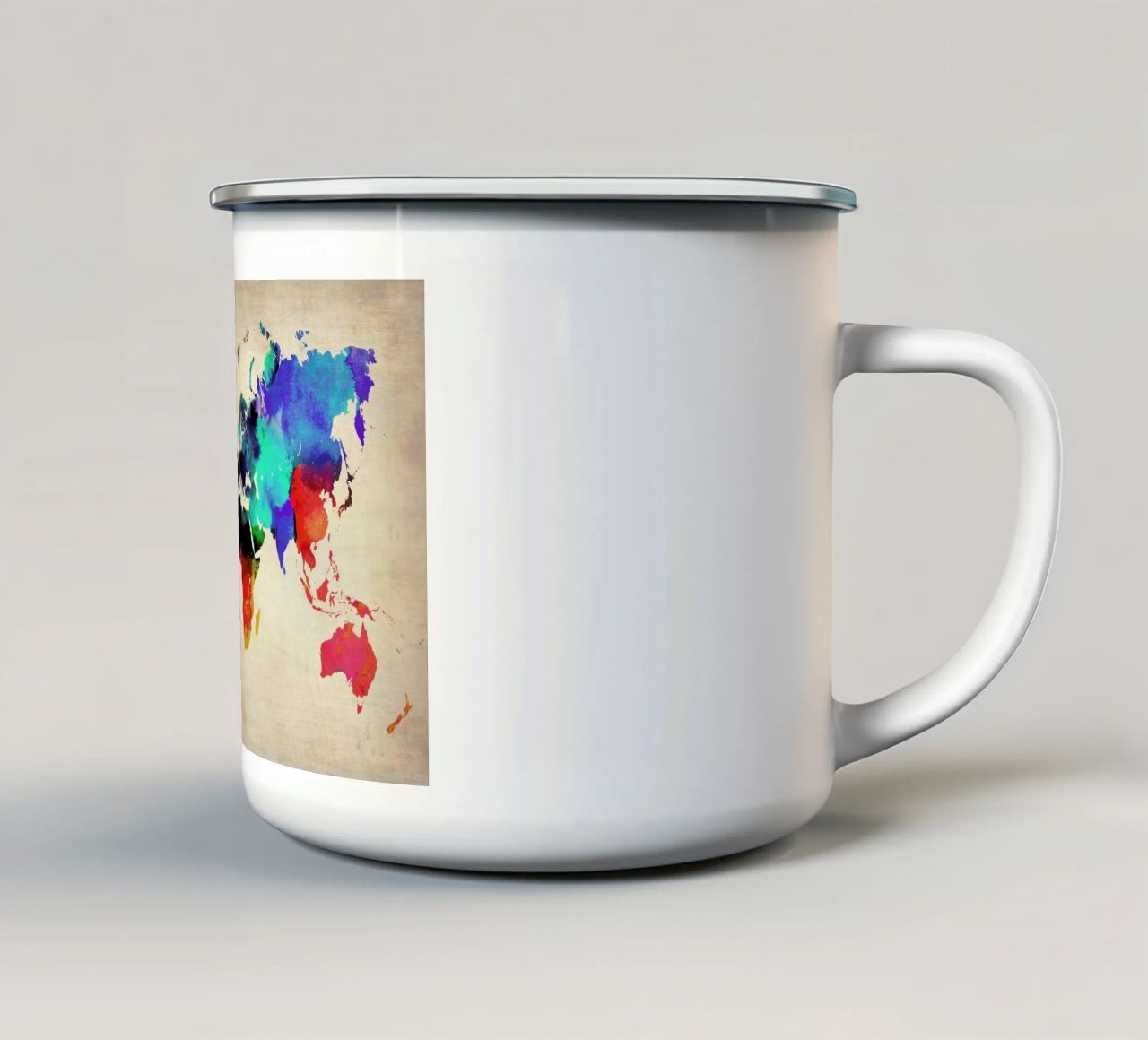World Watercolor Map tazza in smalto da Naxart
