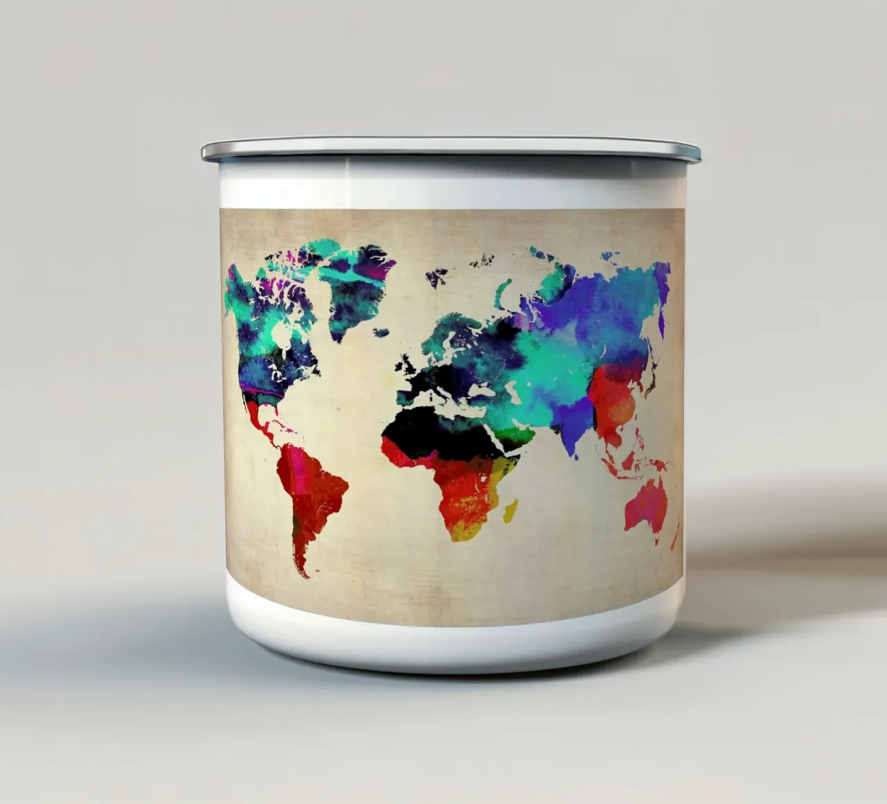 World Watercolor Map tazza in smalto da Naxart