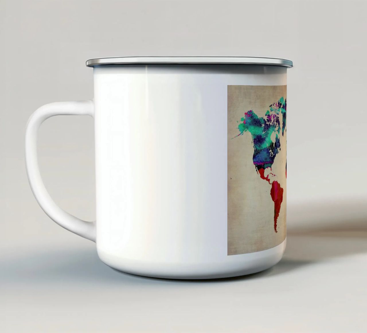 World Watercolor Map tazza in smalto da Naxart
