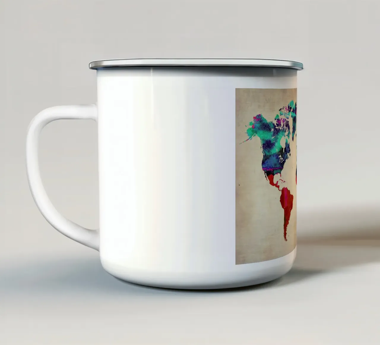 World Watercolor Map tazza in smalto da Naxart