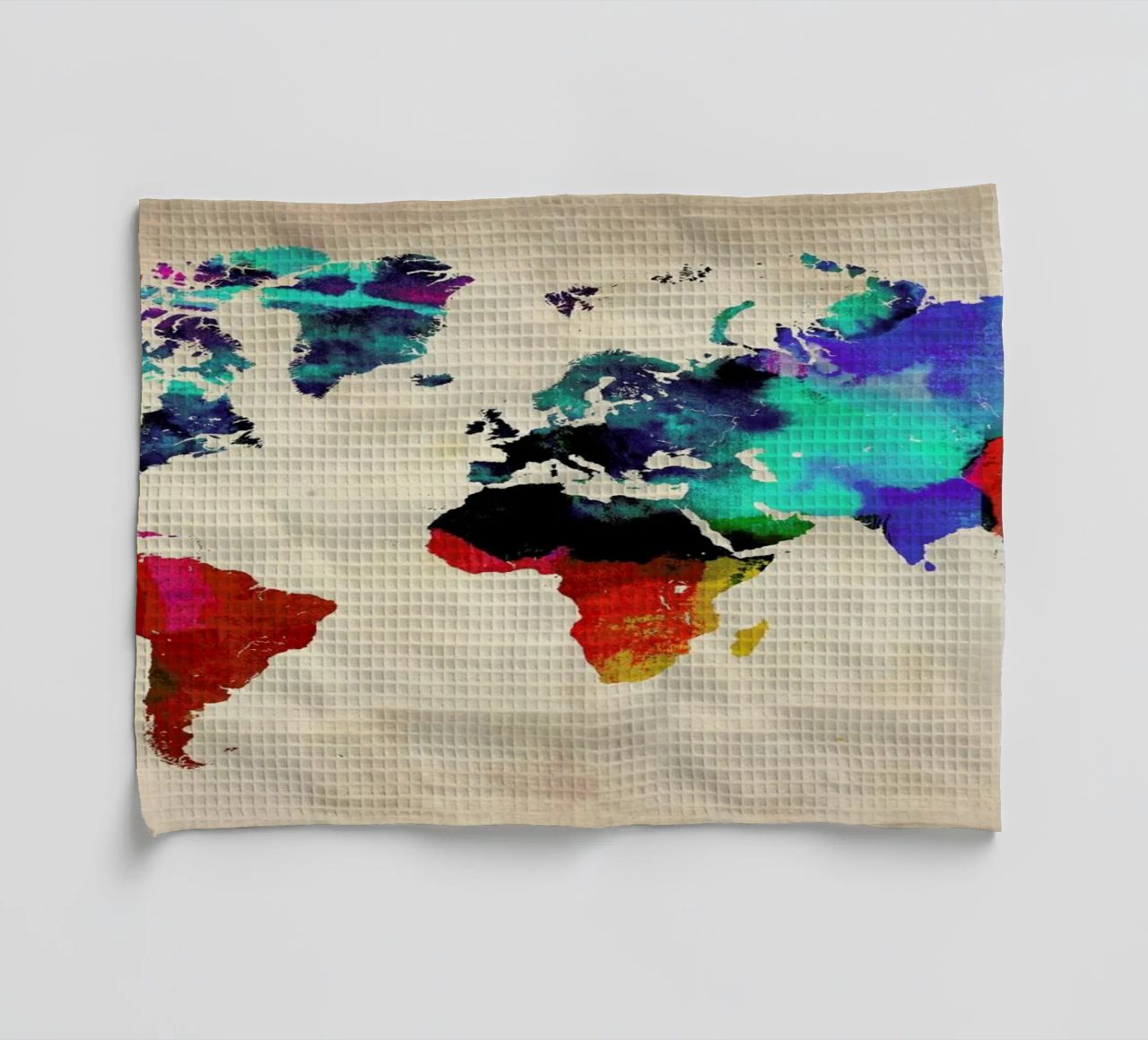 World Watercolor Map torchon de Naxart