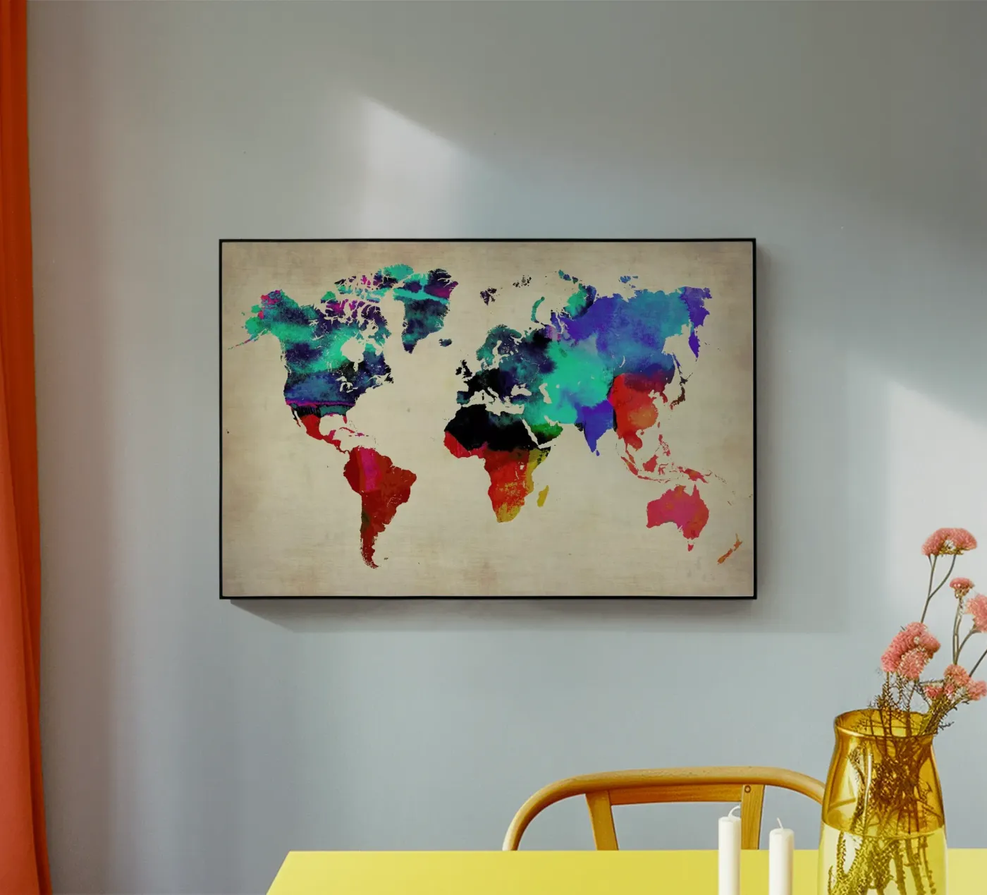 World Watercolor Map plexiglass da Naxart