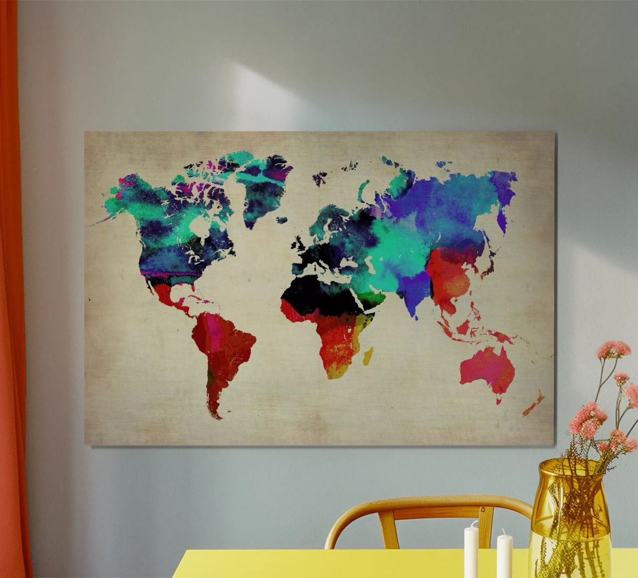 World Watercolor Map poster de Naxart
