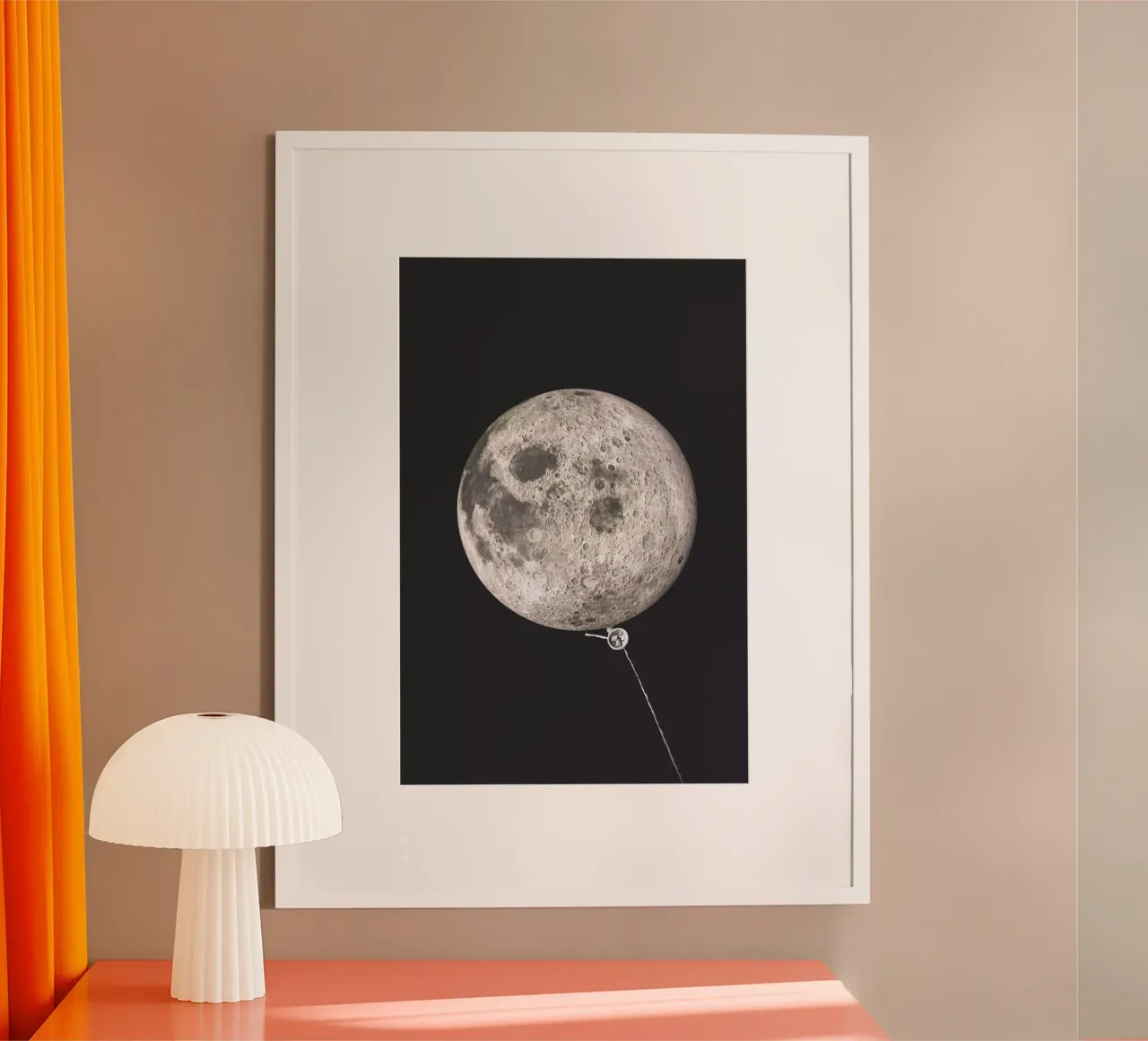 Palloncino lunare poster con telaio in alluminio da Jonas Loose
