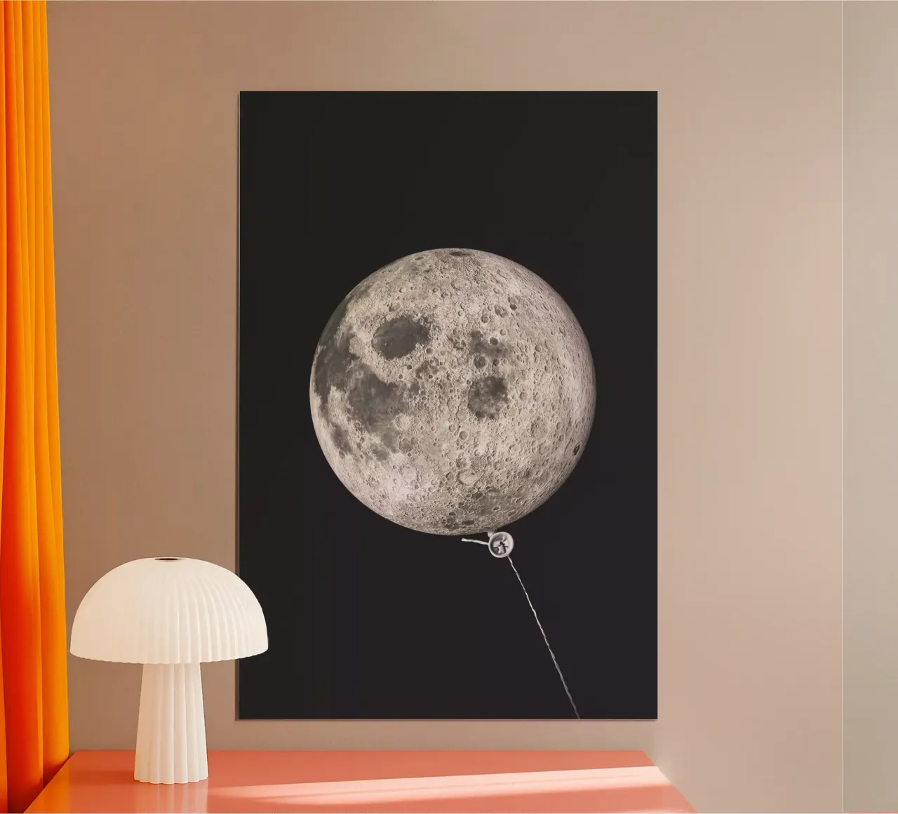 Palloncino lunare poster con telaio in alluminio da Jonas Loose