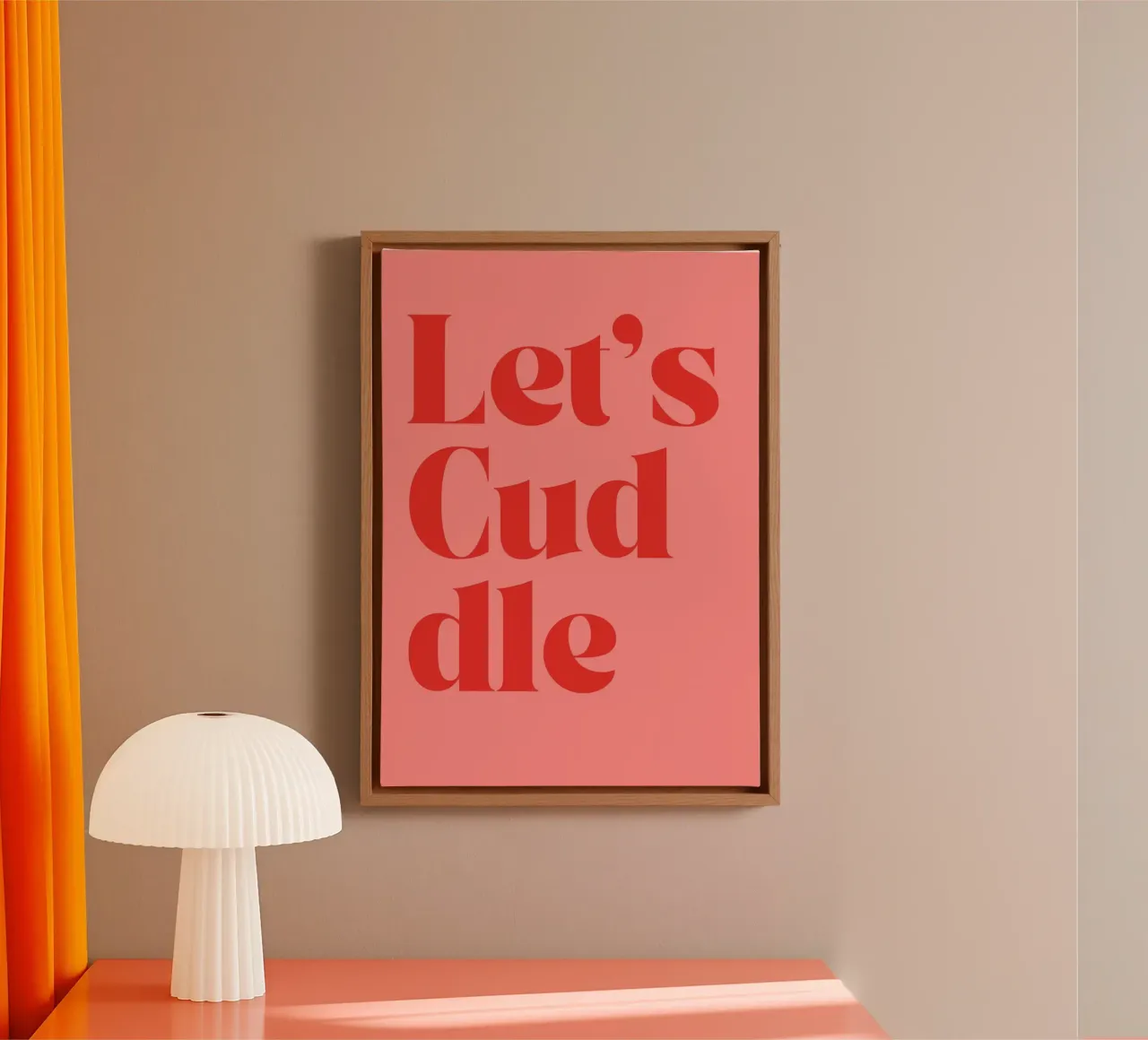 Let’s Cuddle | Cozy & Bold Love Print tela con Cornice a cassetta da PrintCessStudio