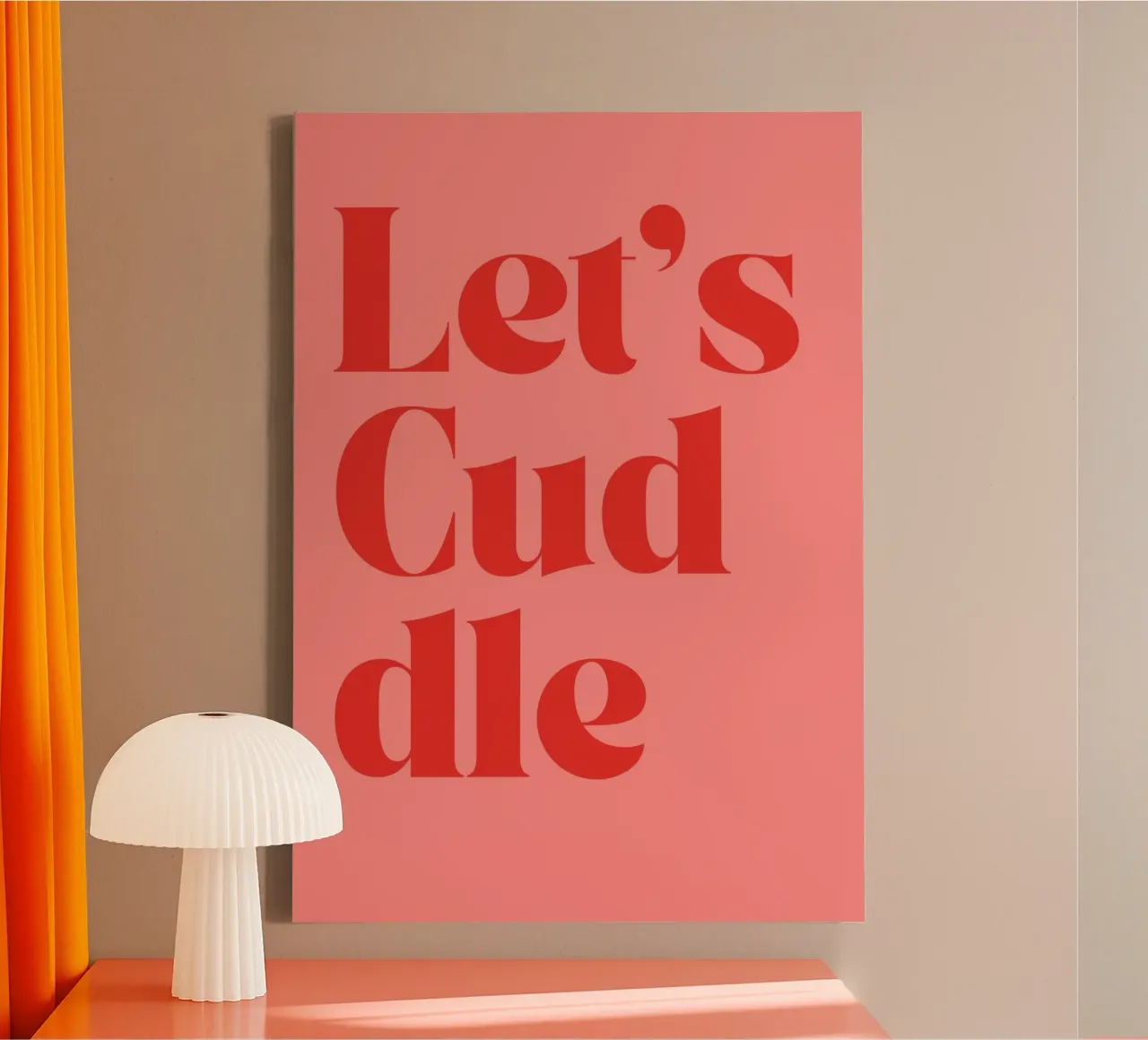 Let’s Cuddle | Cozy & Bold Love Print tela con Cornice a cassetta da PrintCessStudio
