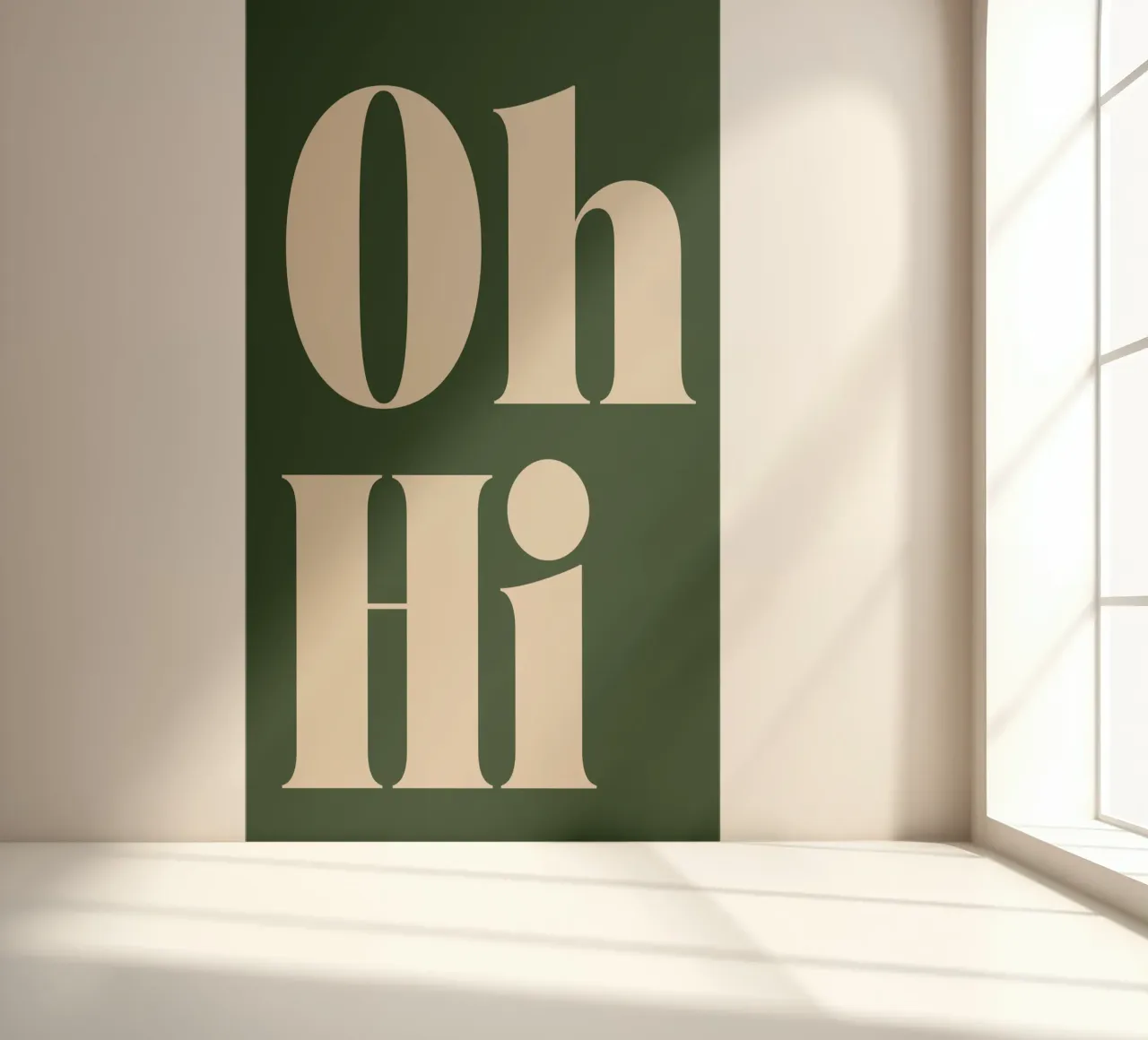Oh, Hi | Playful & Minimalist Greeting Print photo wallpaper by PrintCessStudio