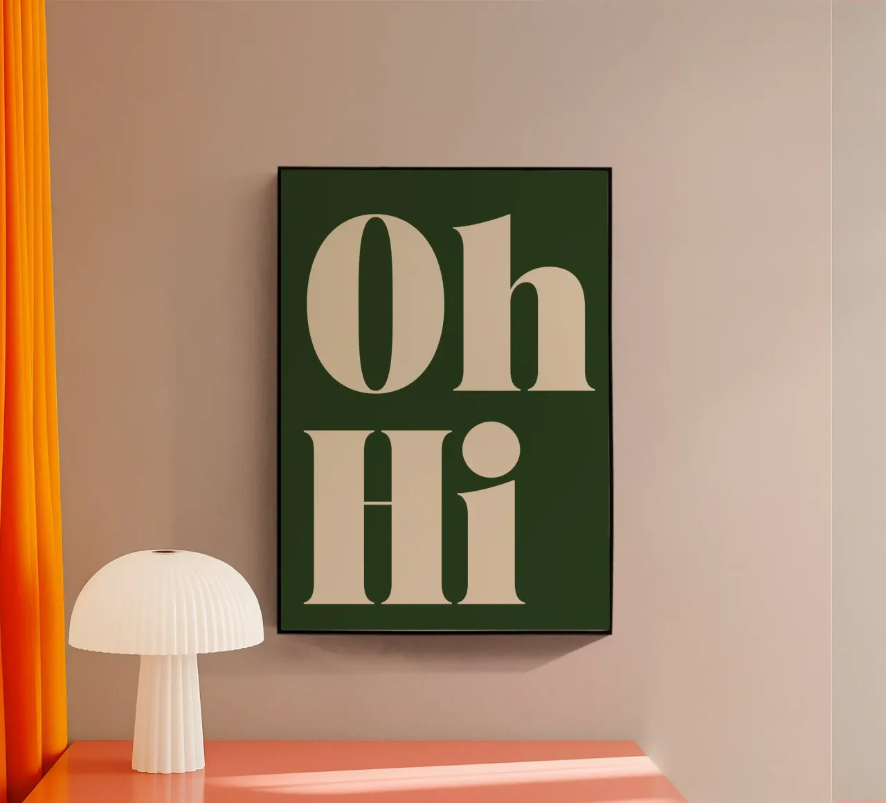 Oh, Hi | Playful & Minimalist Greeting Print acryl van PrintCessStudio