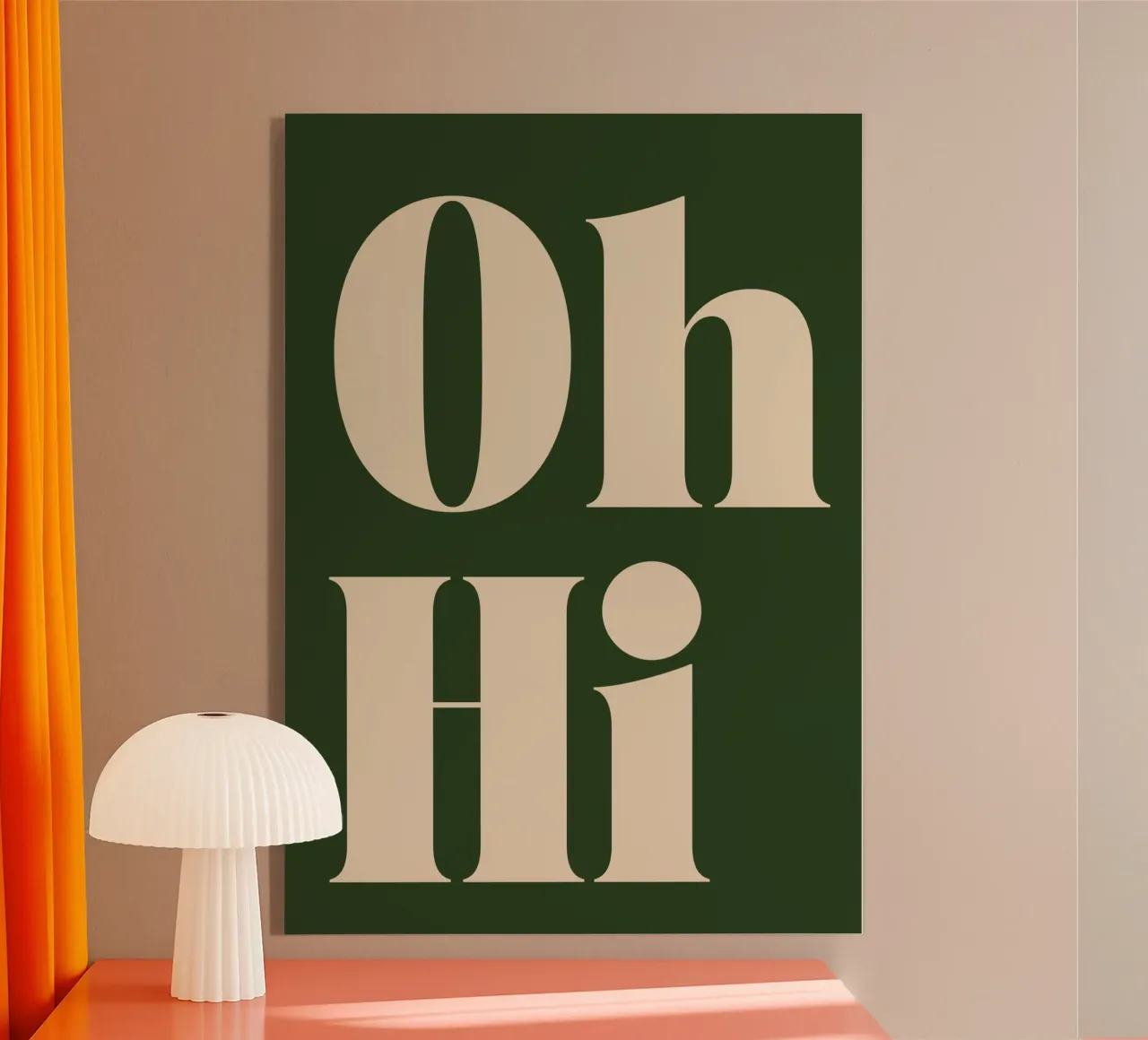 Oh, Hi | Playful & Minimalist Greeting Print acryl van PrintCessStudio