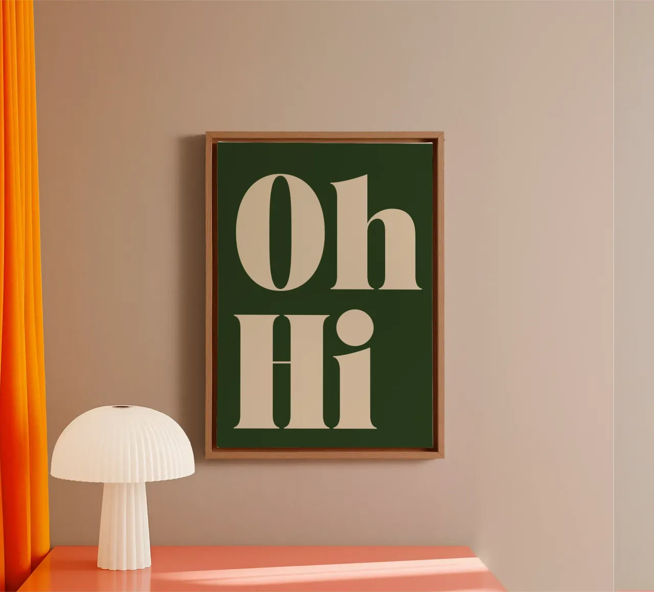 Oh, Hi | Playful & Minimalist Greeting Print tela da PrintCessStudio