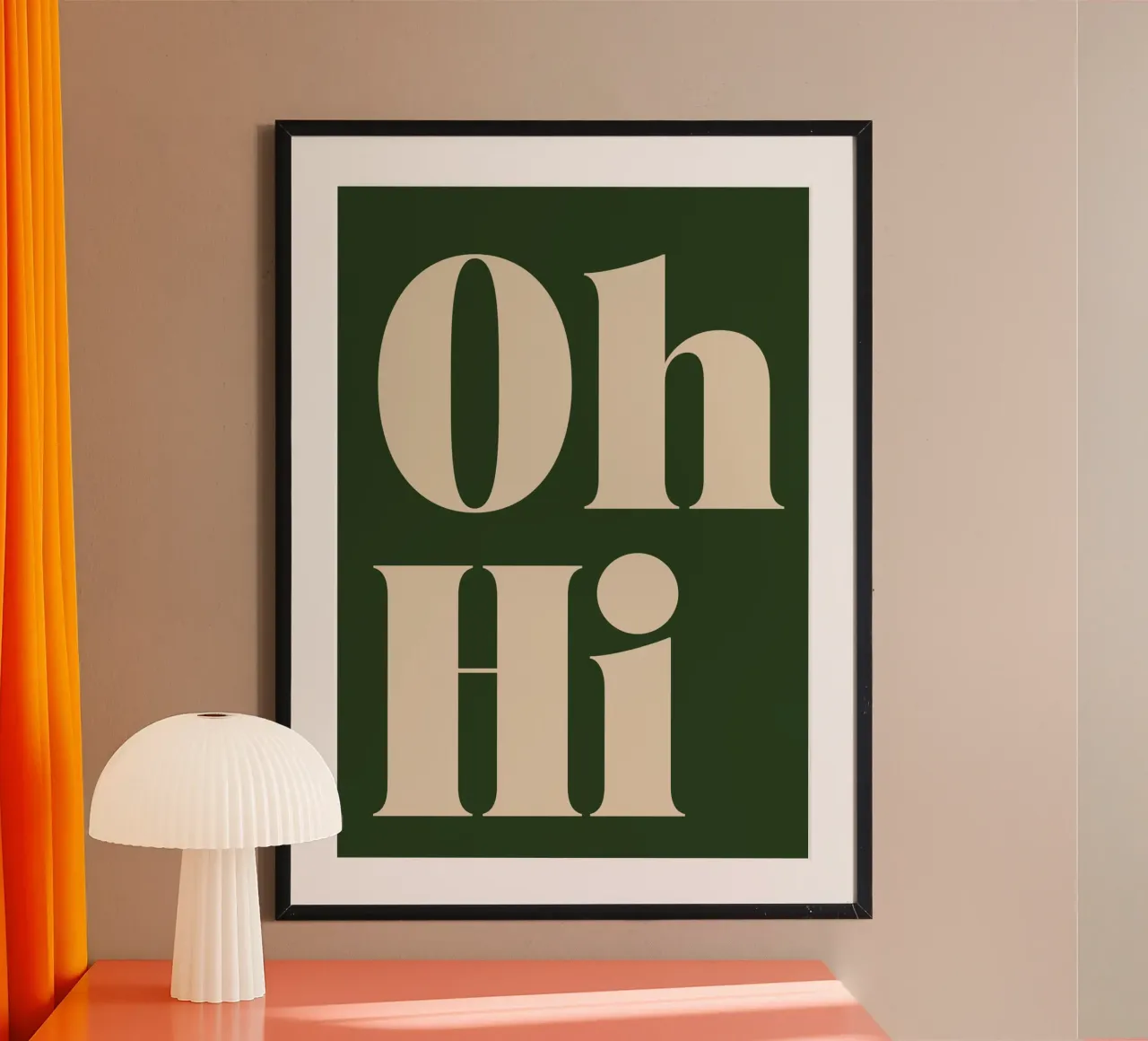 Oh, Hi | Playful & Minimalist Greeting Print poster van PrintCessStudio