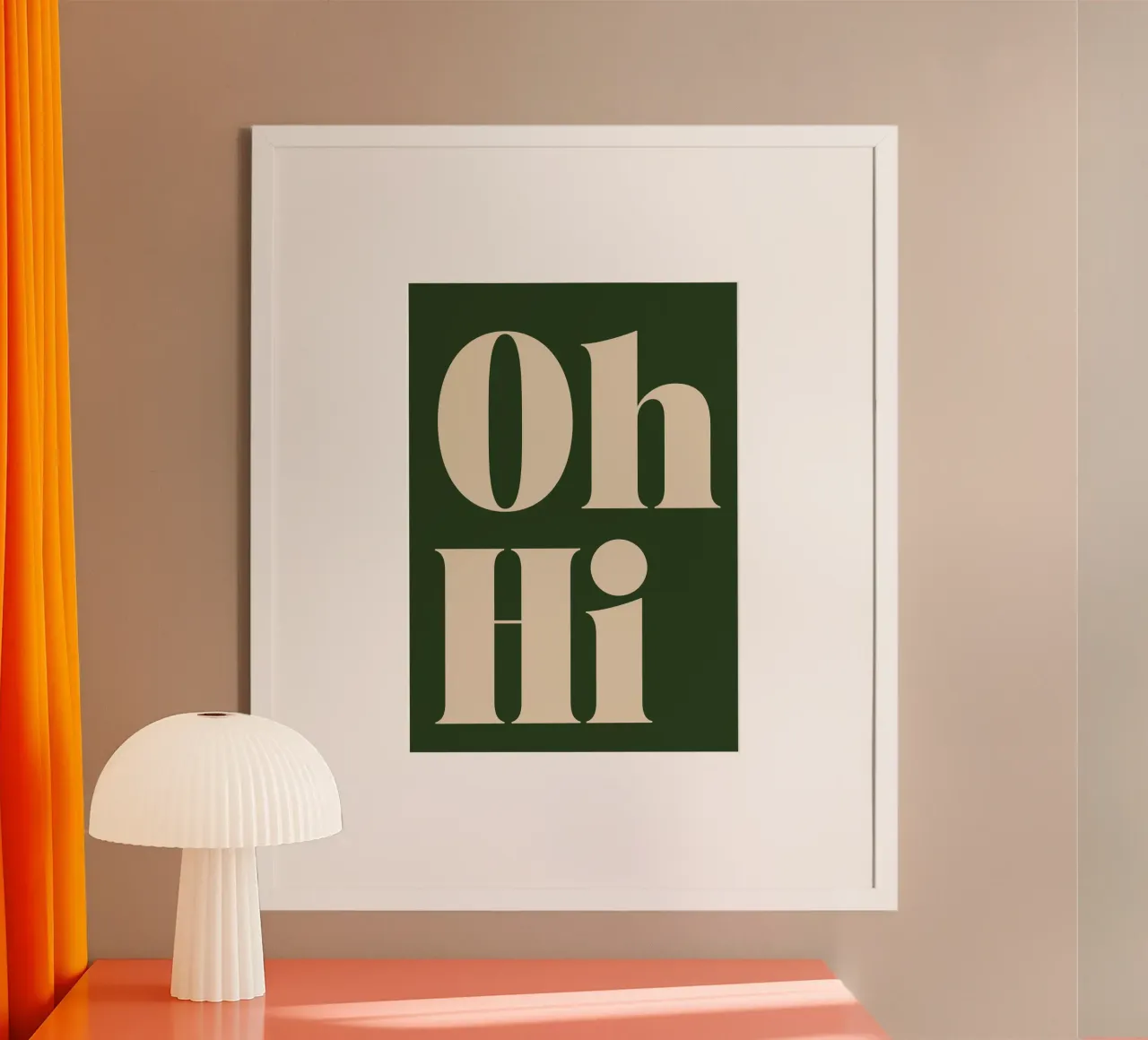 Oh, Hi | Playful & Minimalist Greeting Print poster van PrintCessStudio