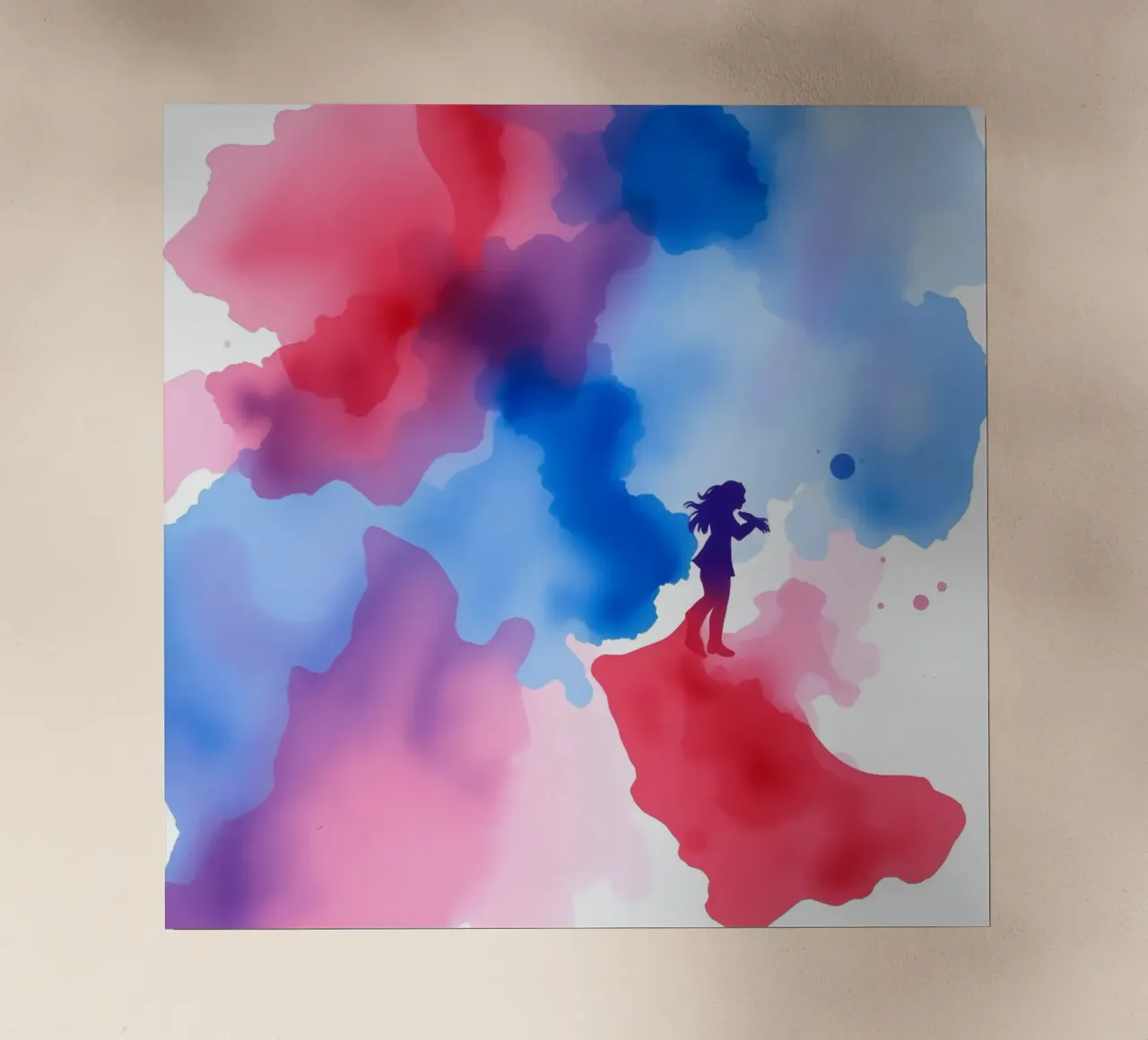 Silhouette colorata di una donna che suona uno strumento pellicola backlit da DesignDoodle