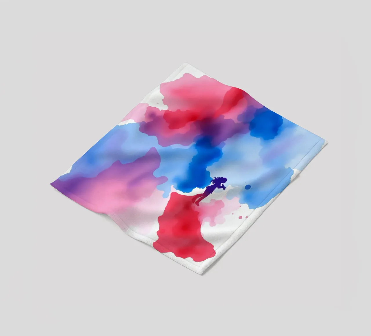 Silhouette colorata di una donna che suona uno strumento coperta in pile da DesignDoodle