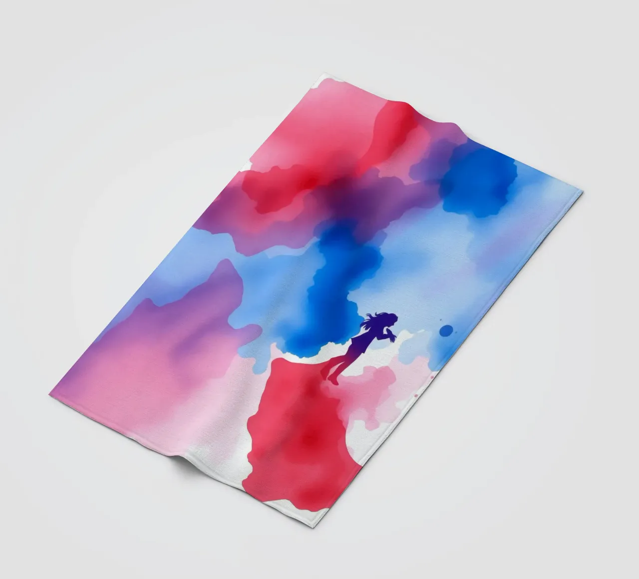 Silhouette colorata di una donna che suona uno strumento coperta in pile da DesignDoodle