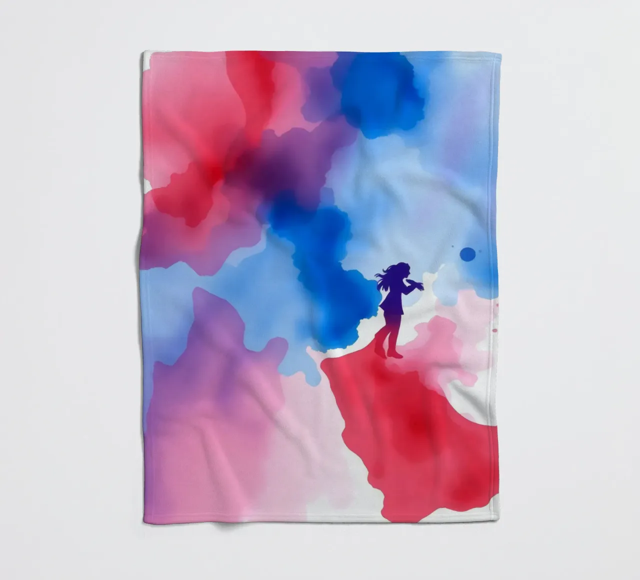 Silhouette colorata di una donna che suona uno strumento coperta in pile da DesignDoodle