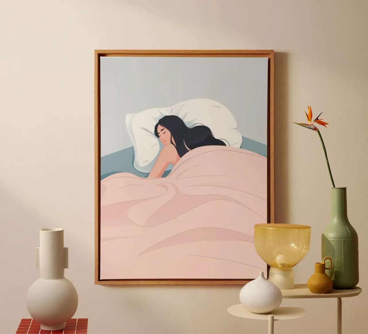Sonno tranquillo tela con Cornice a cassetta da Artie Shifa