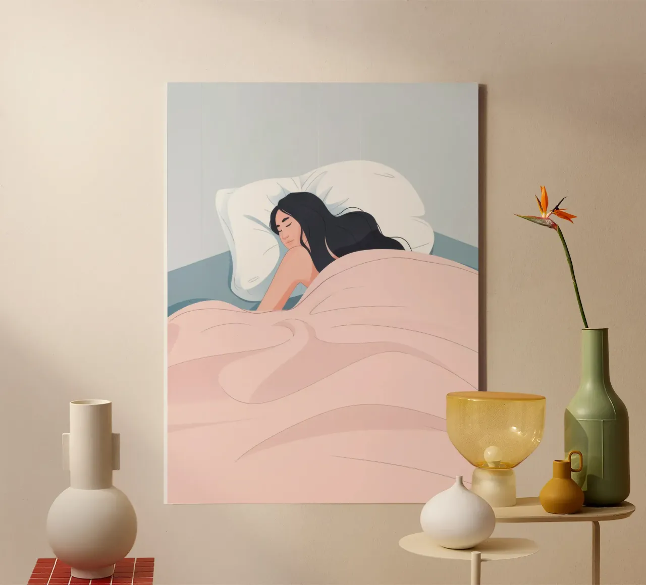 Sonno tranquillo tela con Cornice a cassetta da Artie Shifa