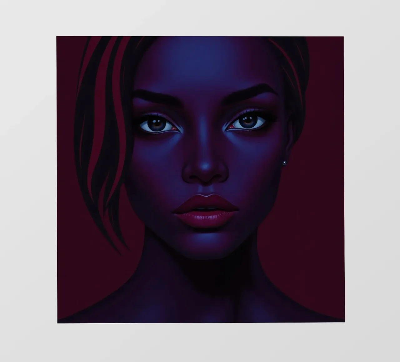 Portrait of a striking figure with deep hues in a captivatin pvc cover by DesignDoodle