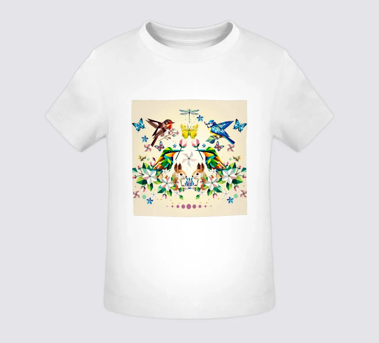 Magia primaveral - Composición geométrica de animales y flores camiseta de bebé de namosh