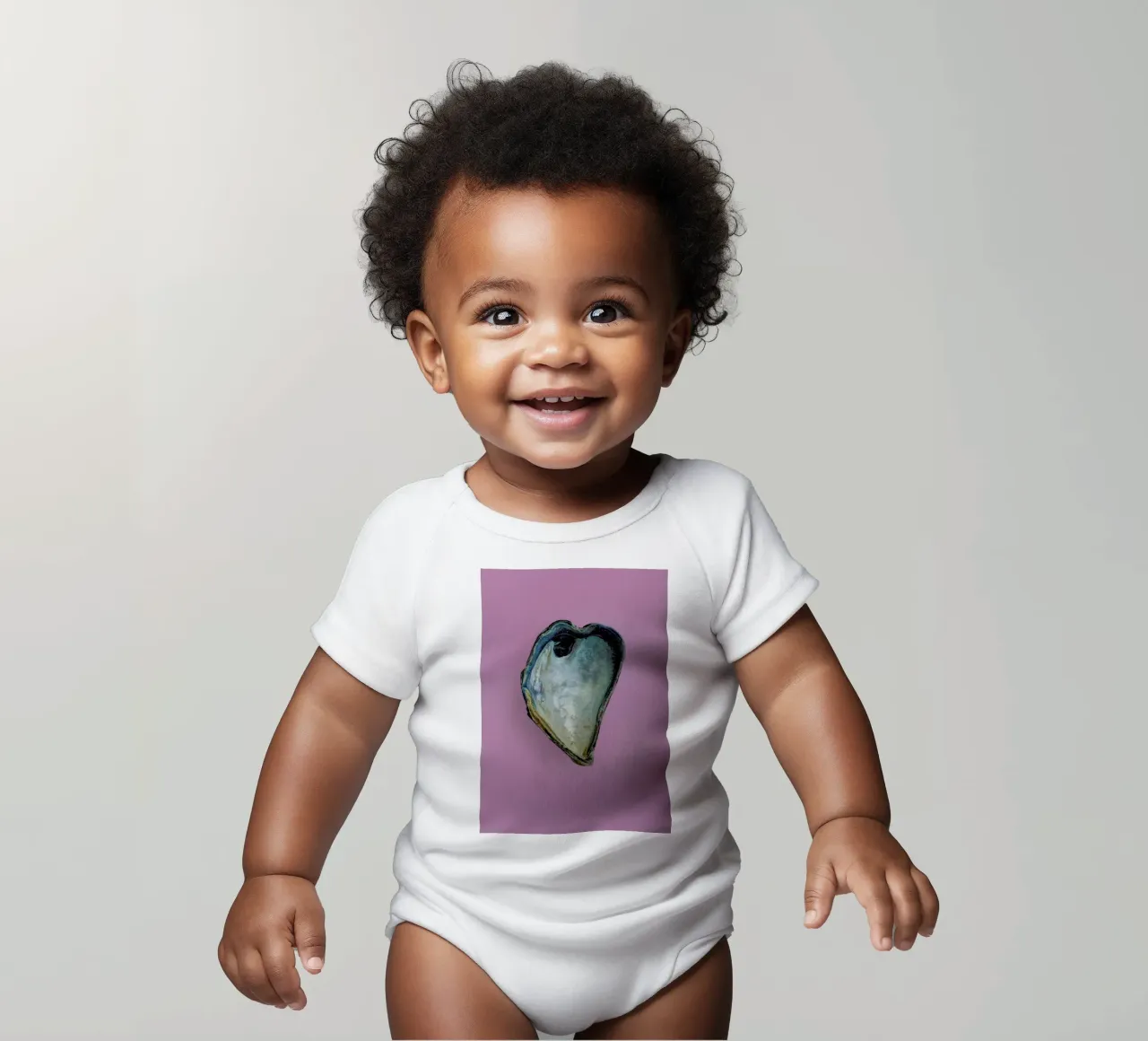 Heart V body neonato maniche corte da Curious Collections by Marielle Leenders