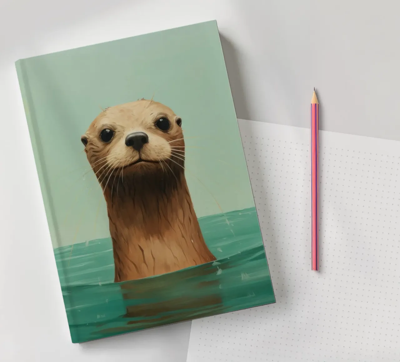 Minimal Otter 2 Notizbuch von Minimal Animal Art