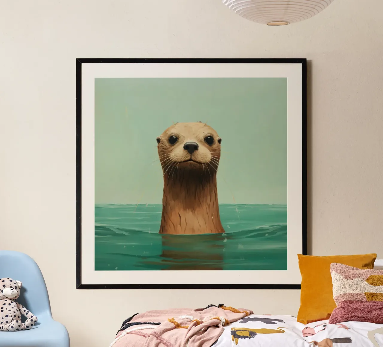Minimo Otter poster da Minimal Animal Art