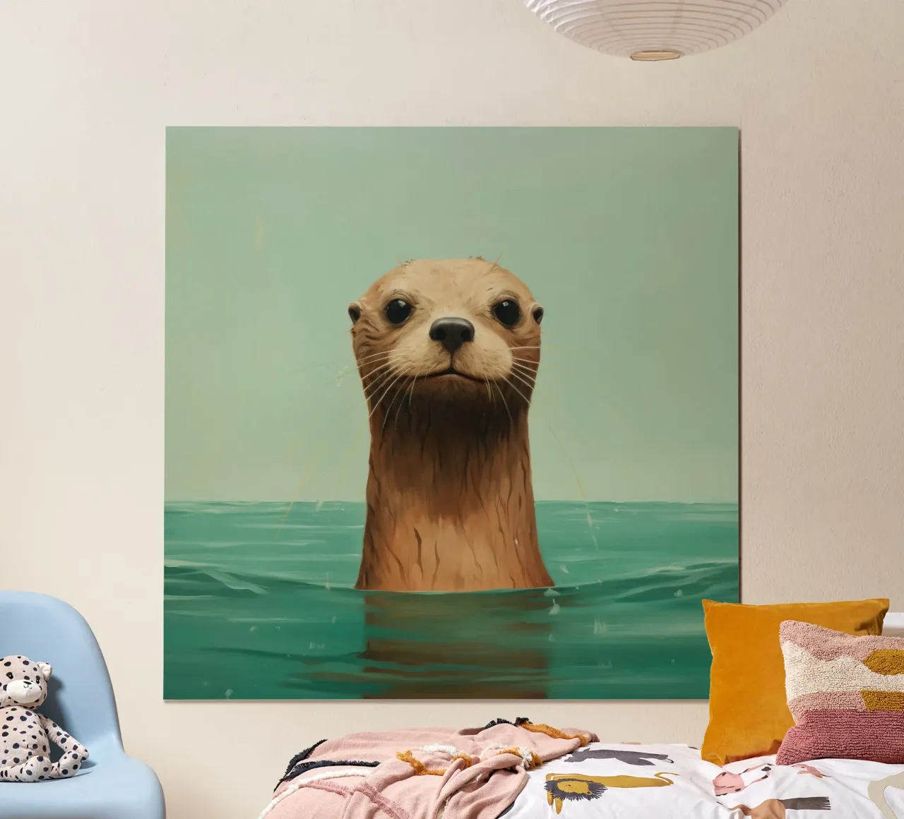 Minimo Otter poster da Minimal Animal Art