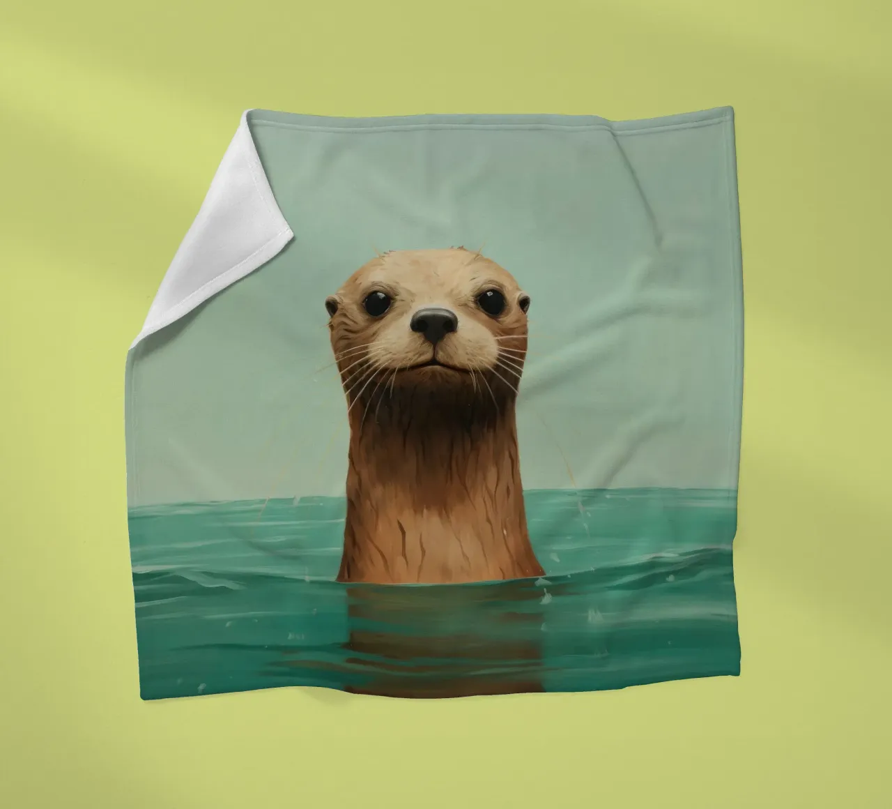 Lontra minima 2 coperta in pile da Minimal Animal Art